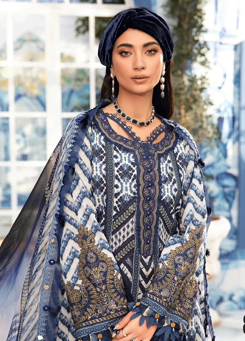 M.Prints By Maria B Embroidered Lawn Suit Unstitched 3 Piece MB24E2 8B - Summer Collection