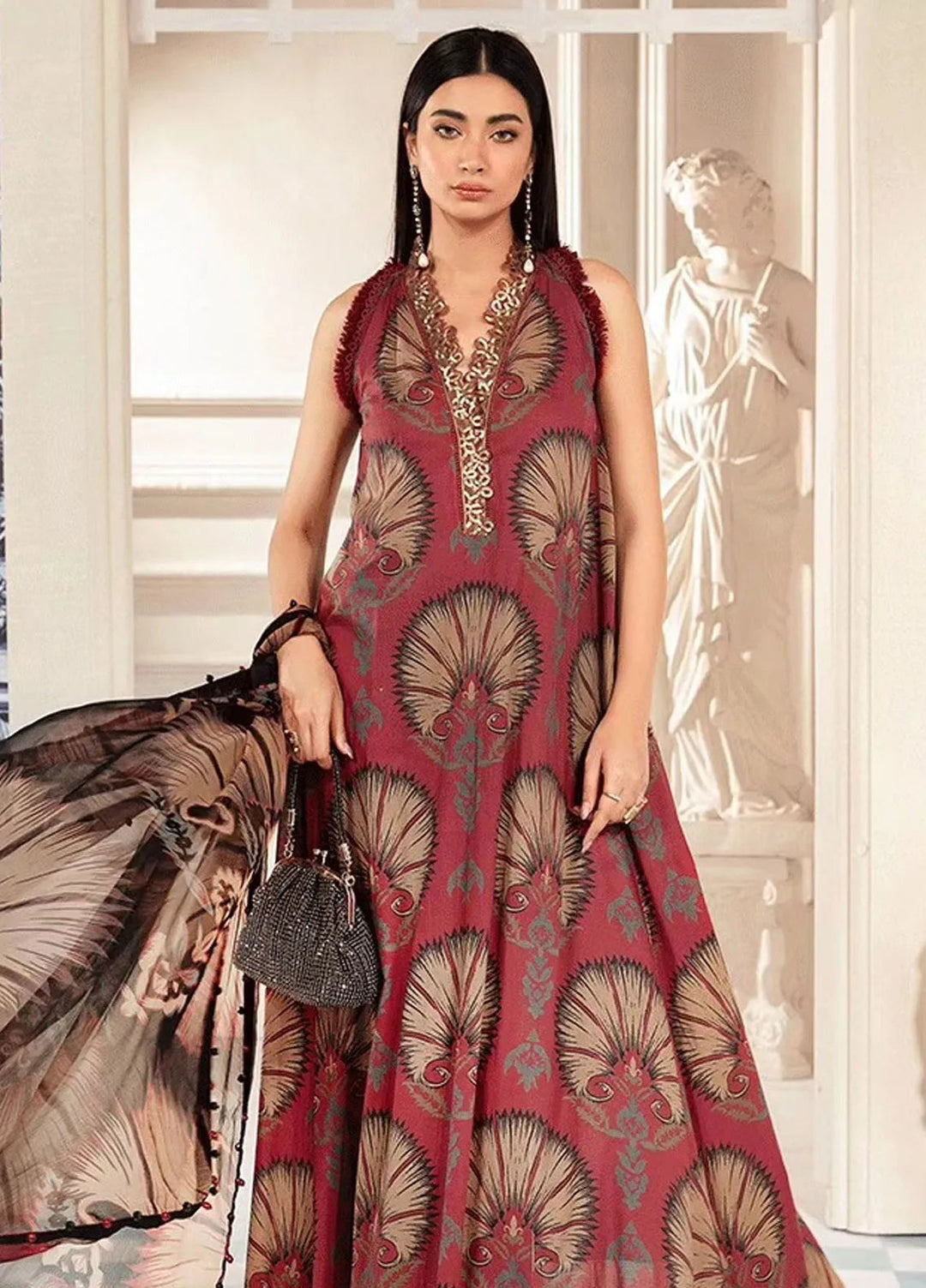 M.Prints By Maria B Embroidered Lawn Suit Unstitched 3 Piece MB24E2 9B - Summer Collection