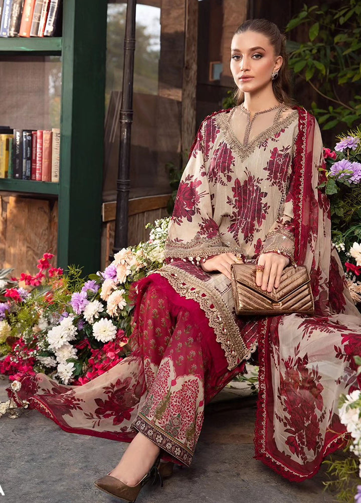 MPrints by Maria B Embroidered Lawn Suits Unstitched 3 Piece MB24P 10A - Summer Collection