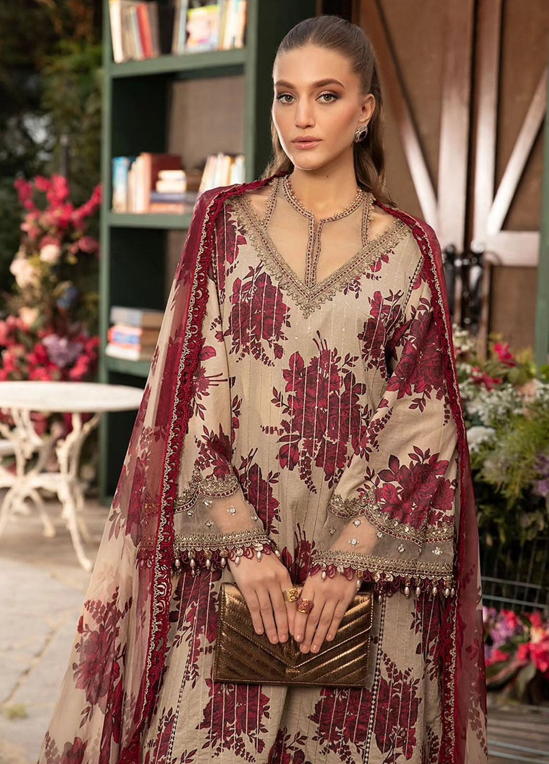 MPrints by Maria B Embroidered Lawn Suits Unstitched 3 Piece MB24P 10A - Summer Collection