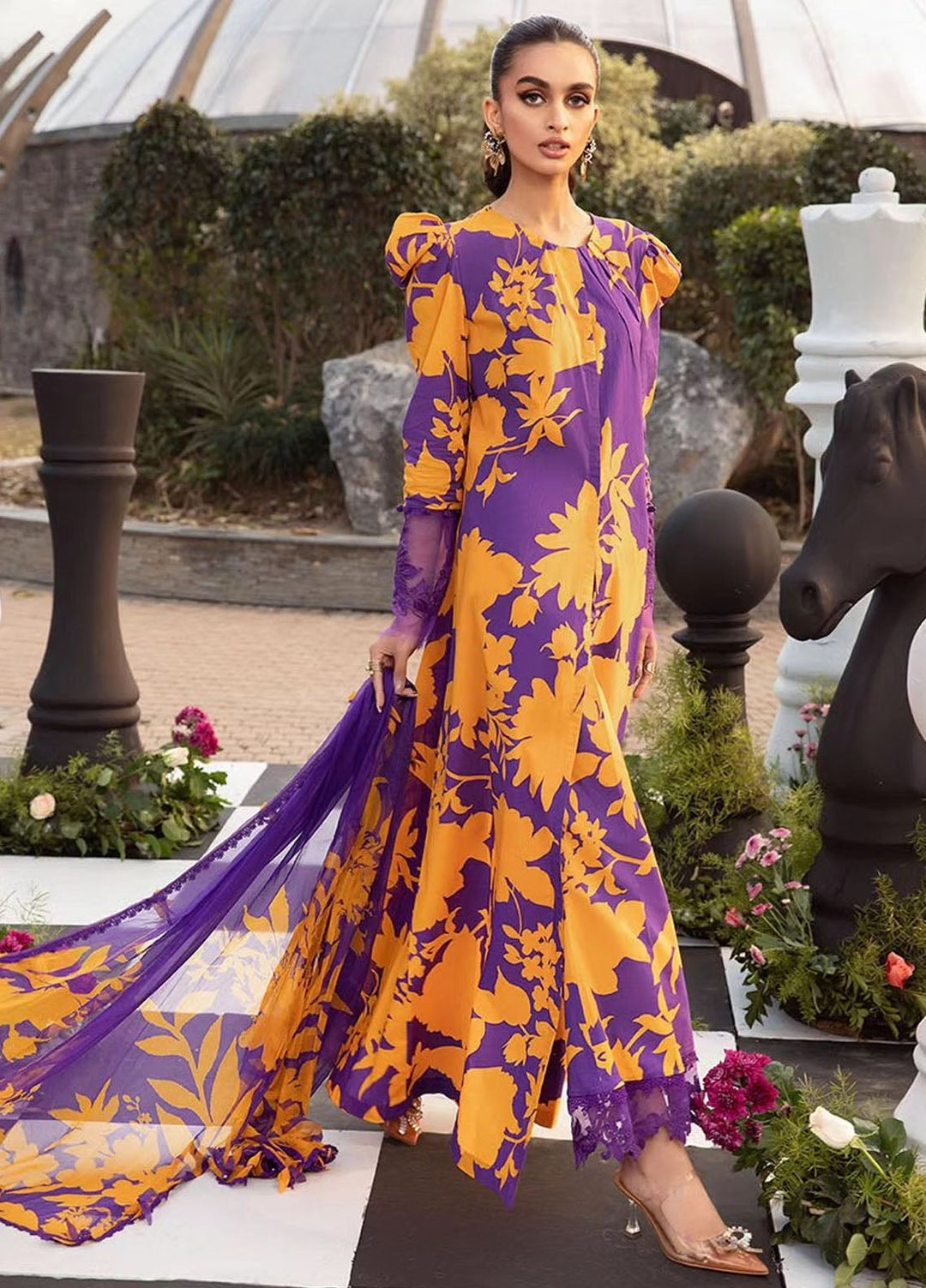 MPrints by Maria B Embroidered Lawn Suits Unstitched 3 Piece MB24P 11A - Summer Collection