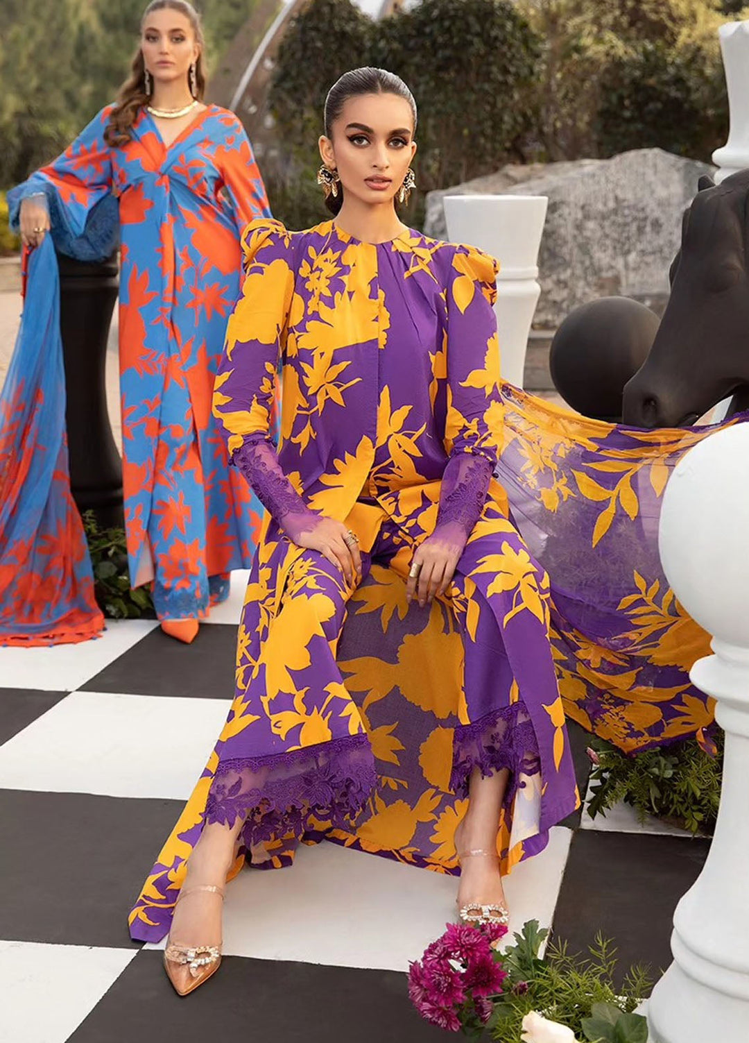 MPrints by Maria B Embroidered Lawn Suits Unstitched 3 Piece MB24P 11A - Summer Collection