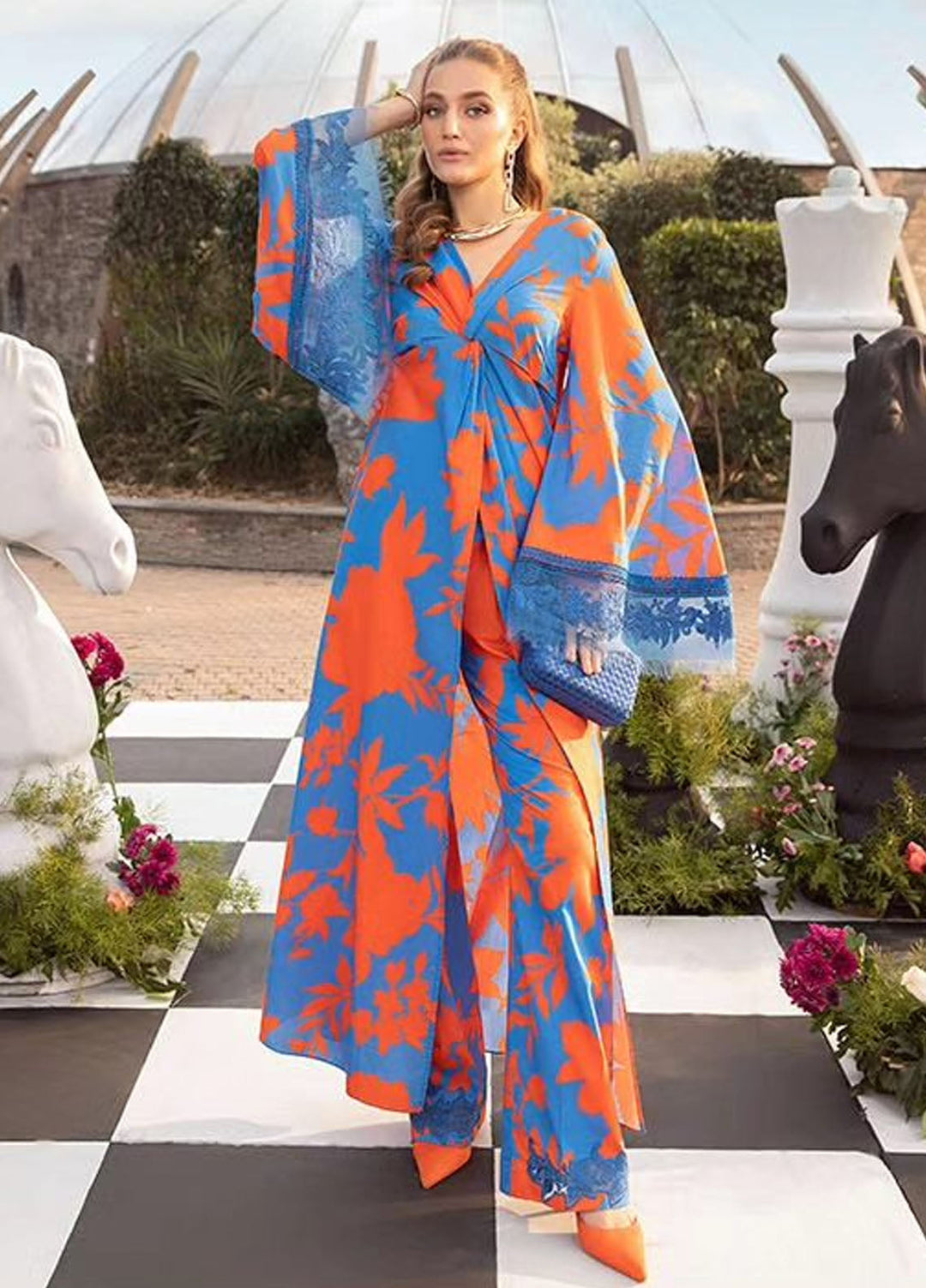 MPrints by Maria B Embroidered Lawn Suits Unstitched 3 Piece MB24P 11B - Summer Collection