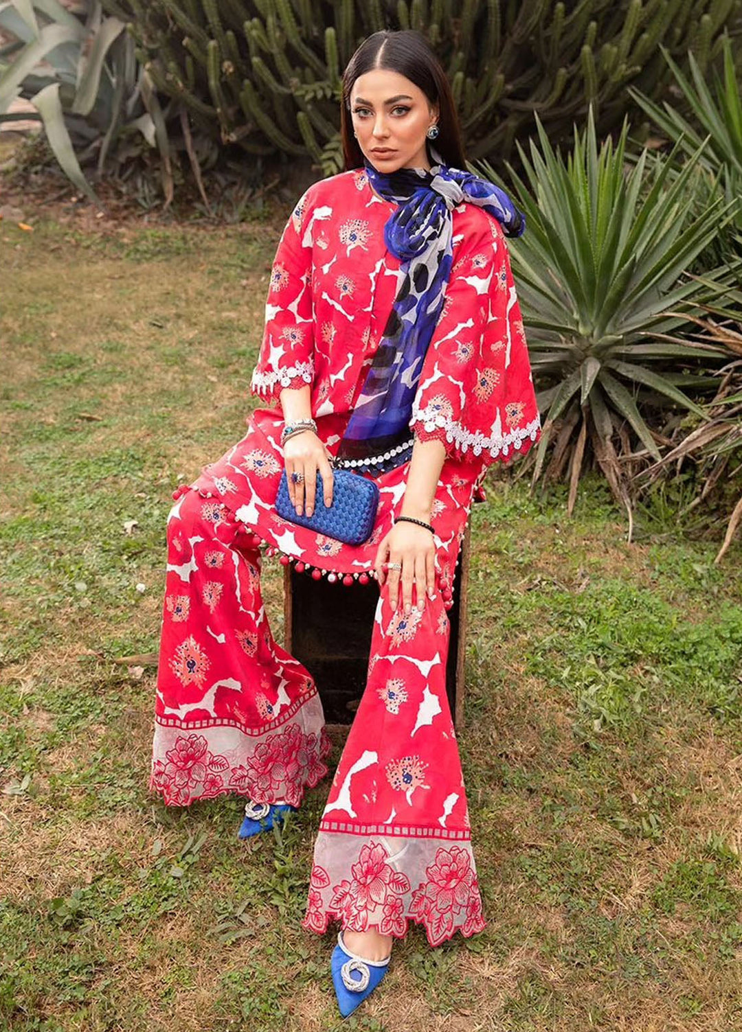 MPrints by Maria B Embroidered Lawn Suits Unstitched 3 Piece MB24P 12A - Summer Collection