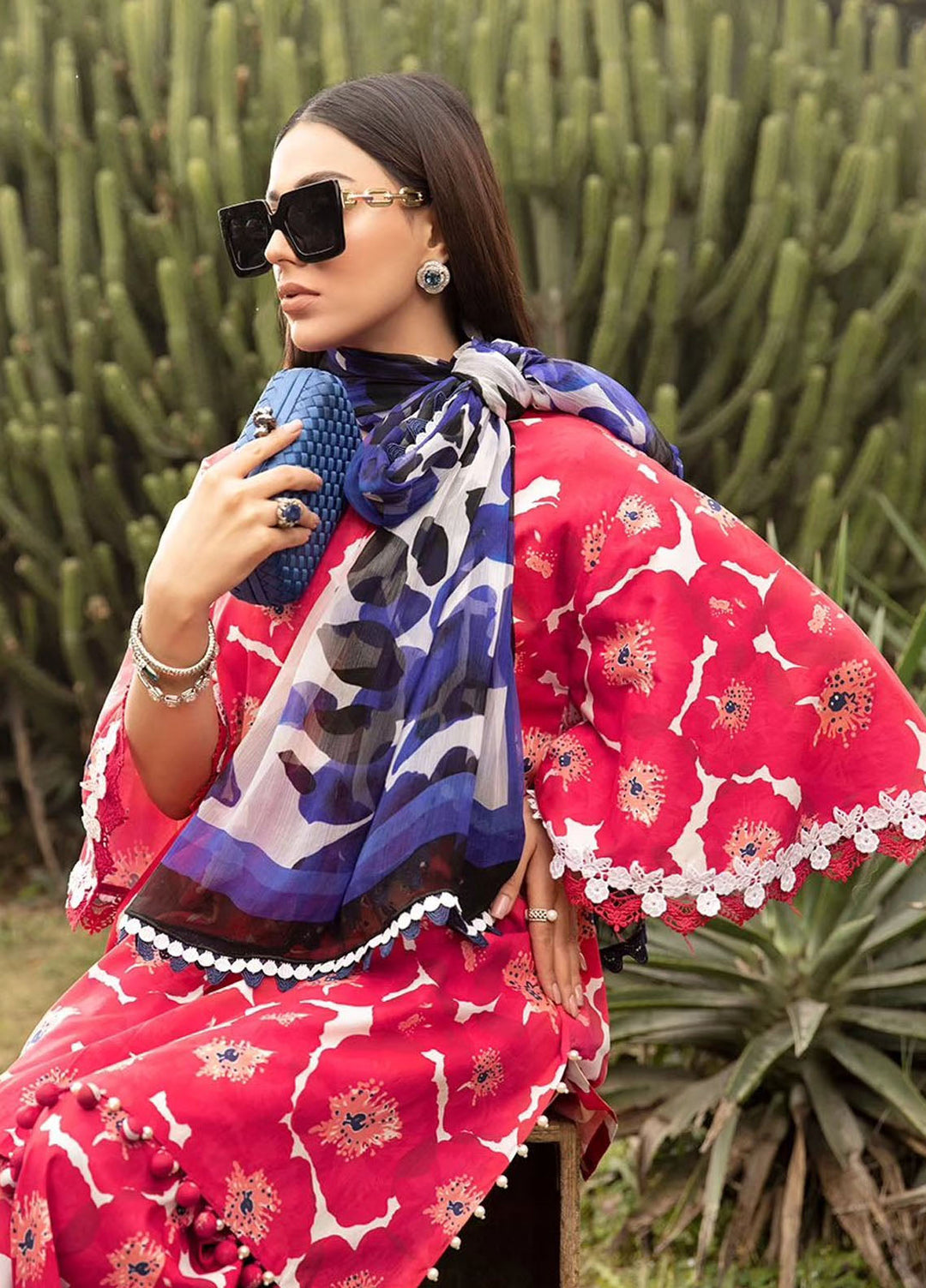 MPrints by Maria B Embroidered Lawn Suits Unstitched 3 Piece MB24P 12A - Summer Collection