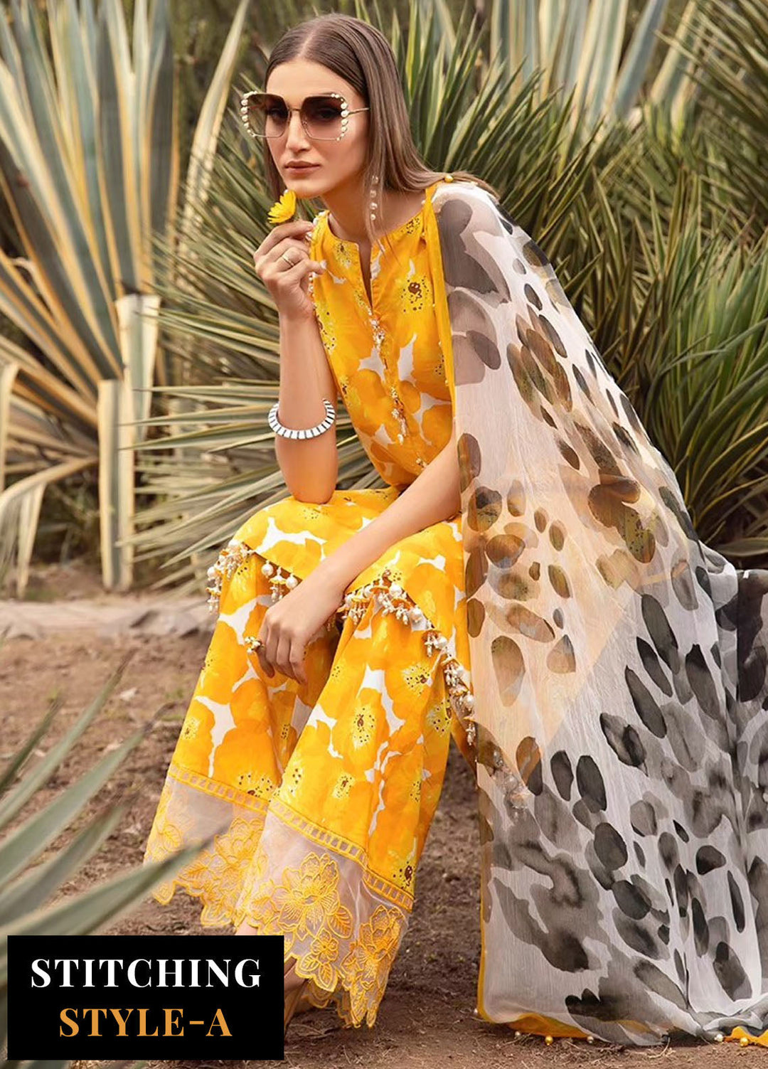 MPrints by Maria B Embroidered Lawn Suits Unstitched 3 Piece MB24P 12B - Summer Collection