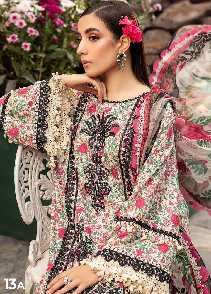 MPrints by Maria B Embroidered Lawn Suits Unstitched 3 Piece MB24P 13A - Summer Collection