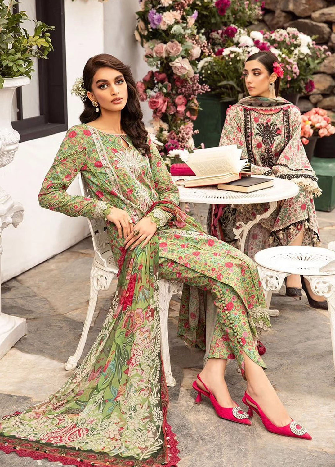 MPrints by Maria B Embroidered Lawn Suits Unstitched 3 Piece MB24P 13B - Summer Collection