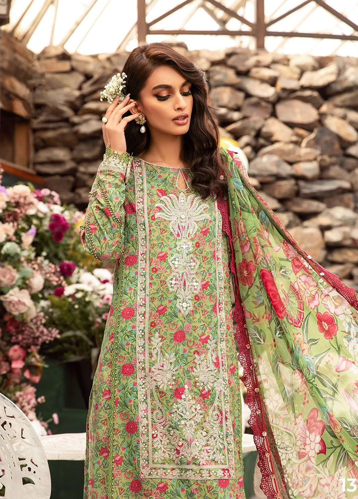 MPrints by Maria B Embroidered Lawn Suits Unstitched 3 Piece MB24P 13B - Summer Collection