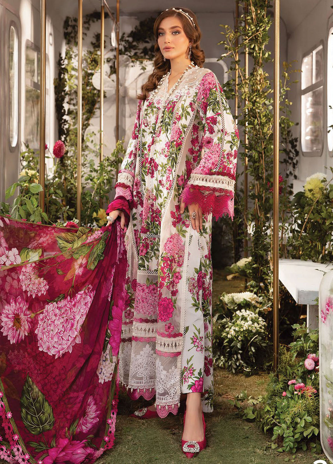 MPrints by Maria B Embroidered Lawn Suits Unstitched 3 Piece MB24P 2A - Summer Collection