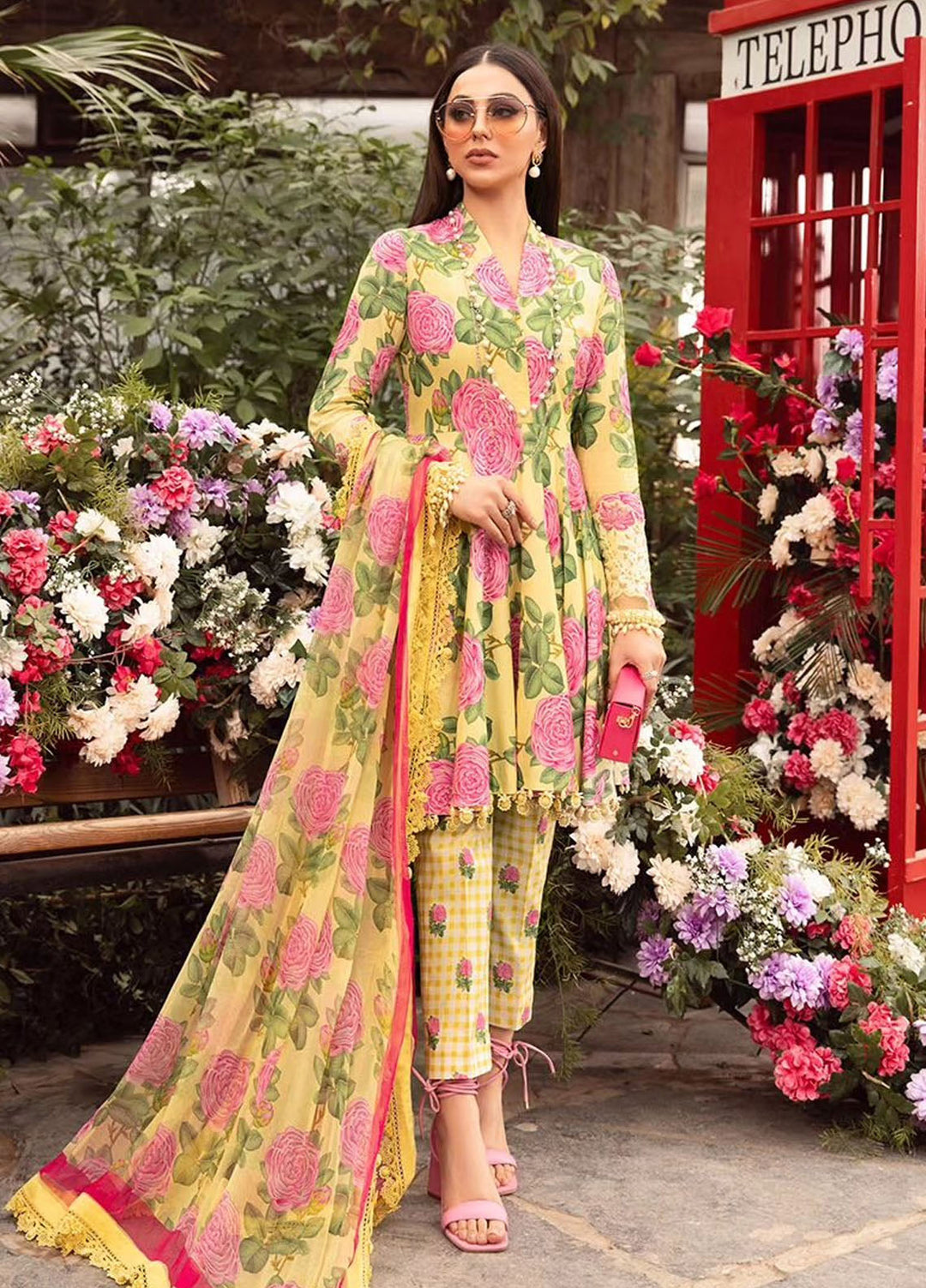 MPrints by Maria B Embroidered Lawn Suits Unstitched 3 Piece MB24P 3A - Summer Collection