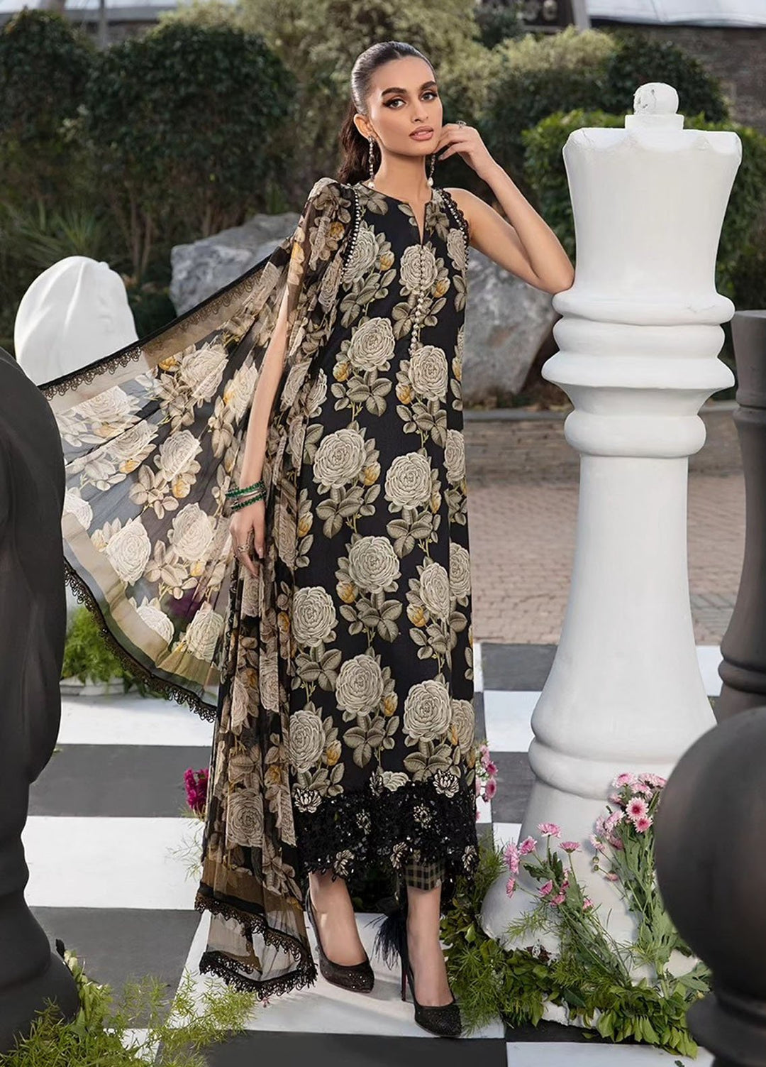 MPrints by Maria B Embroidered Lawn Suits Unstitched 3 Piece MB24P 3B - Summer Collection