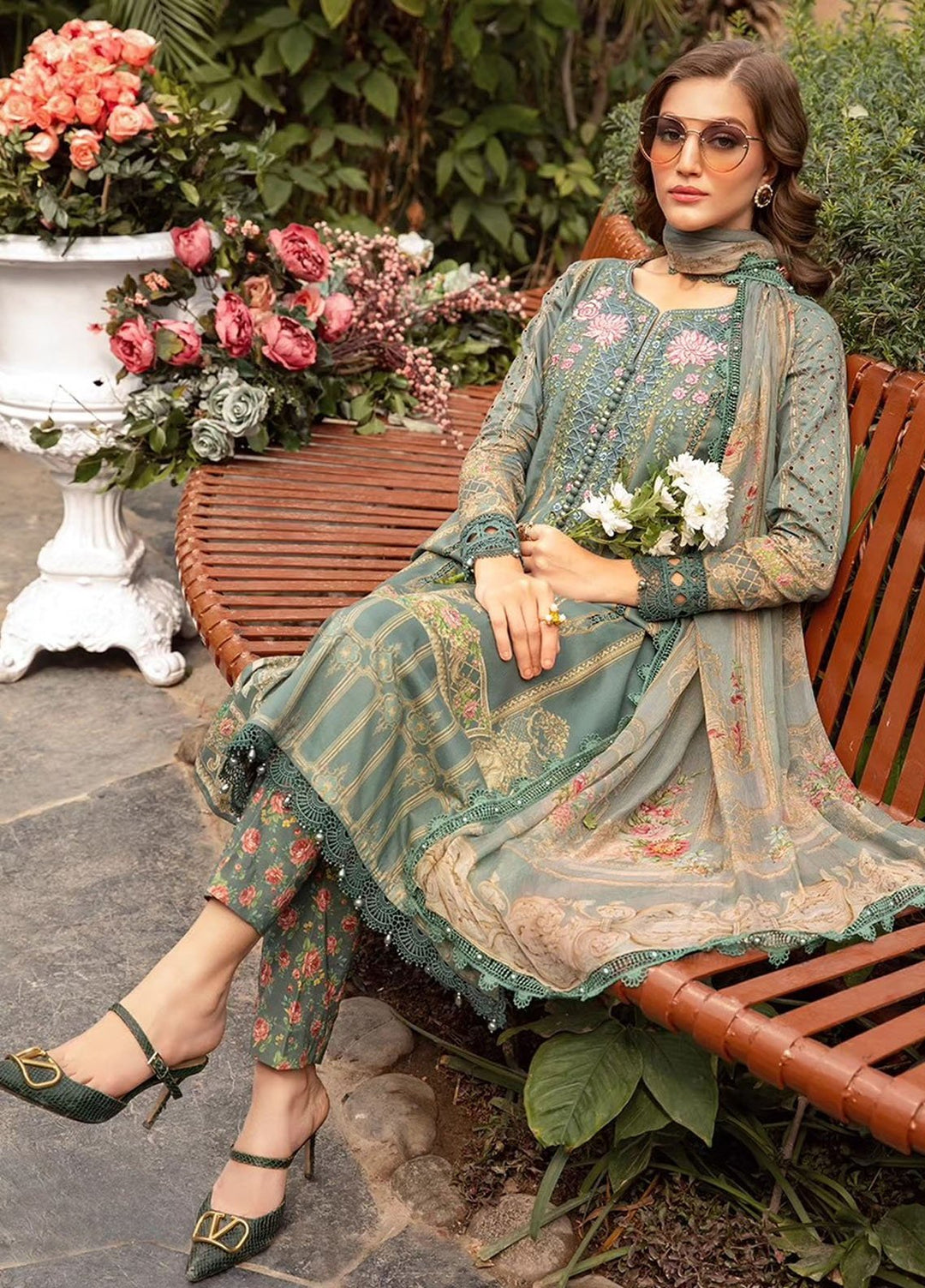 MPrints by Maria B Embroidered Lawn Suits Unstitched 3 Piece MB24P 4B - Summer Collection