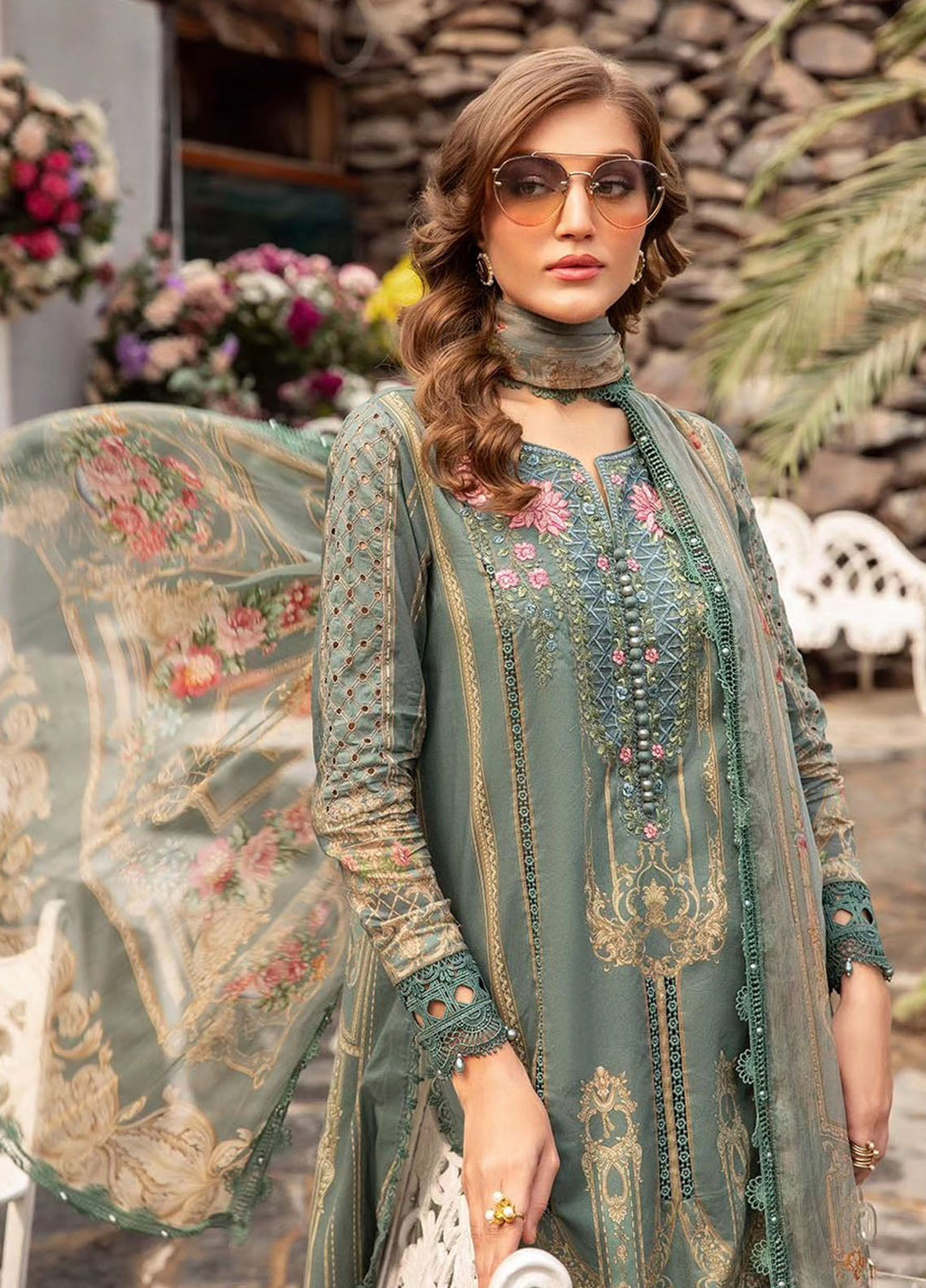 MPrints by Maria B Embroidered Lawn Suits Unstitched 3 Piece MB24P 4B - Summer Collection