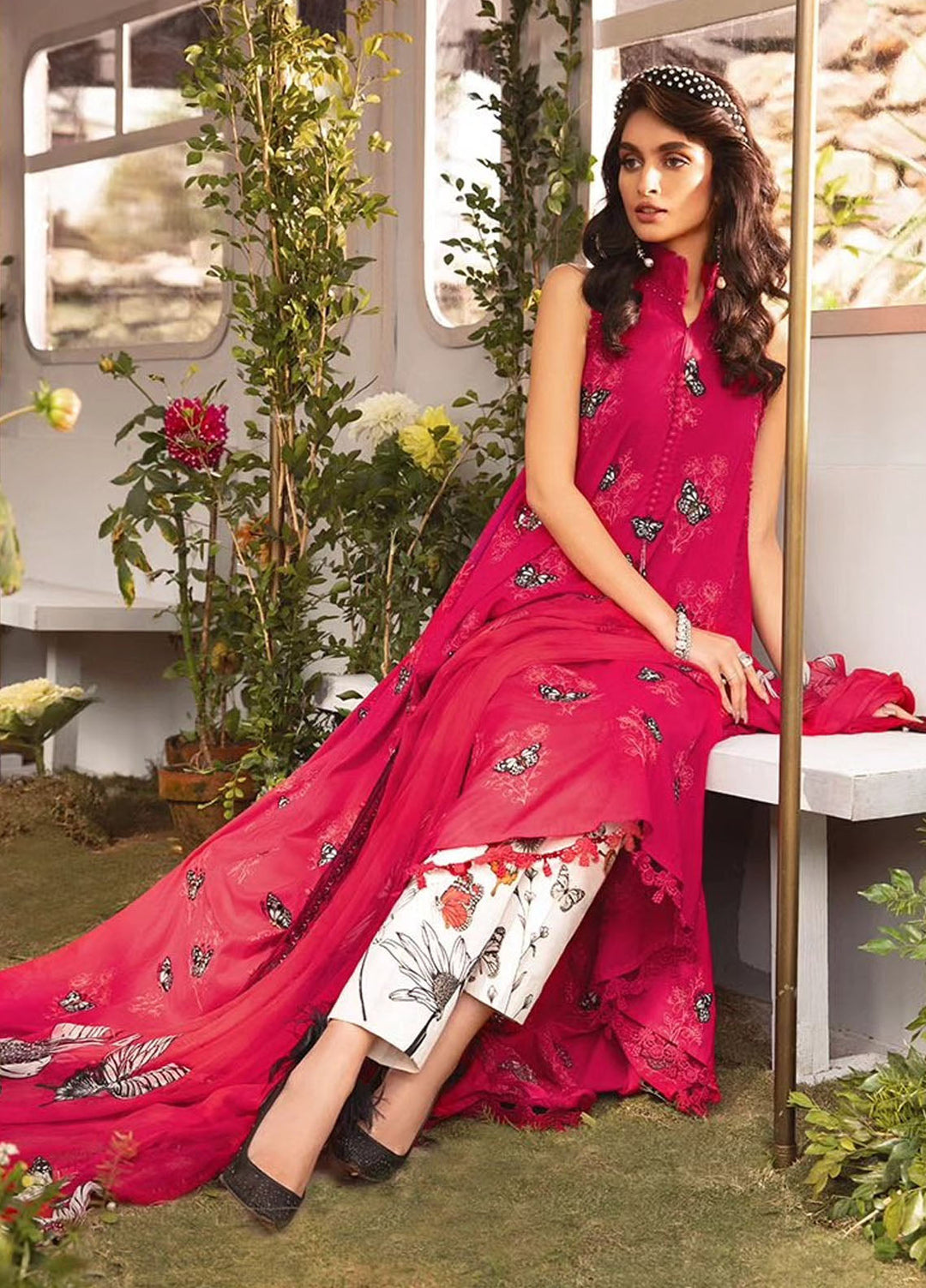 MPrints by Maria B Embroidered Lawn Suits Unstitched 3 Piece MB24P 5A - Summer Collection