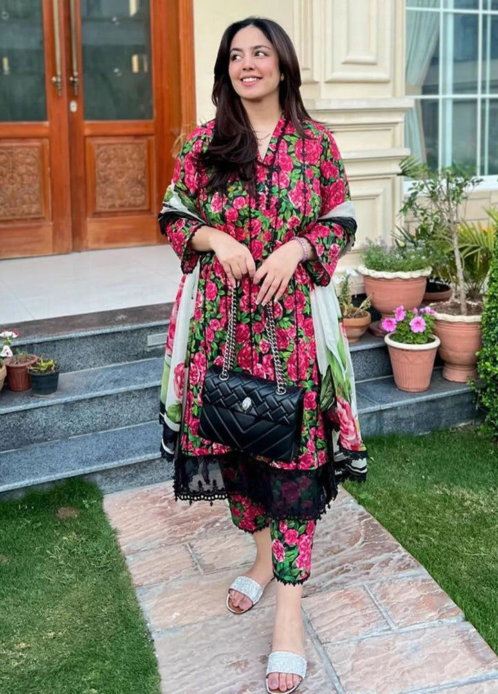 MPrints by Maria B Embroidered Lawn Suits Unstitched 3 Piece MB24P 6B - Summer Collection