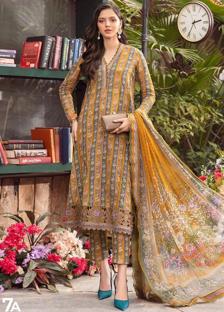 MPrints by Maria B Embroidered Lawn Suits Unstitched 3 Piece MB24P 7A - Summer Collection