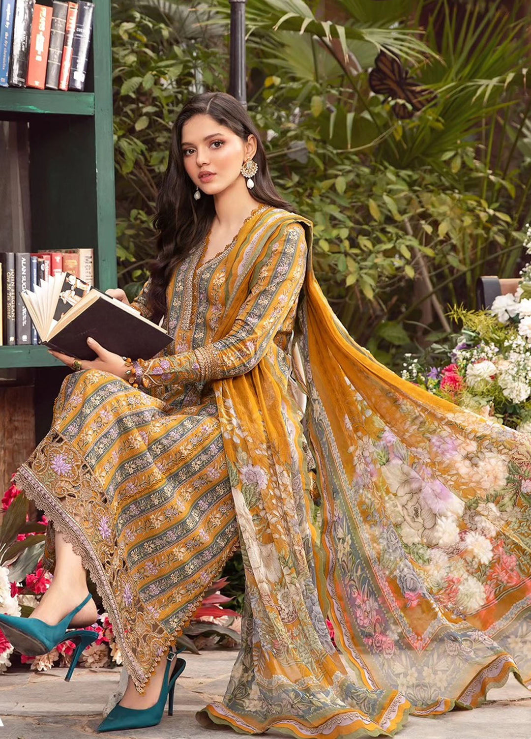 MPrints by Maria B Embroidered Lawn Suits Unstitched 3 Piece MB24P 7A - Summer Collection