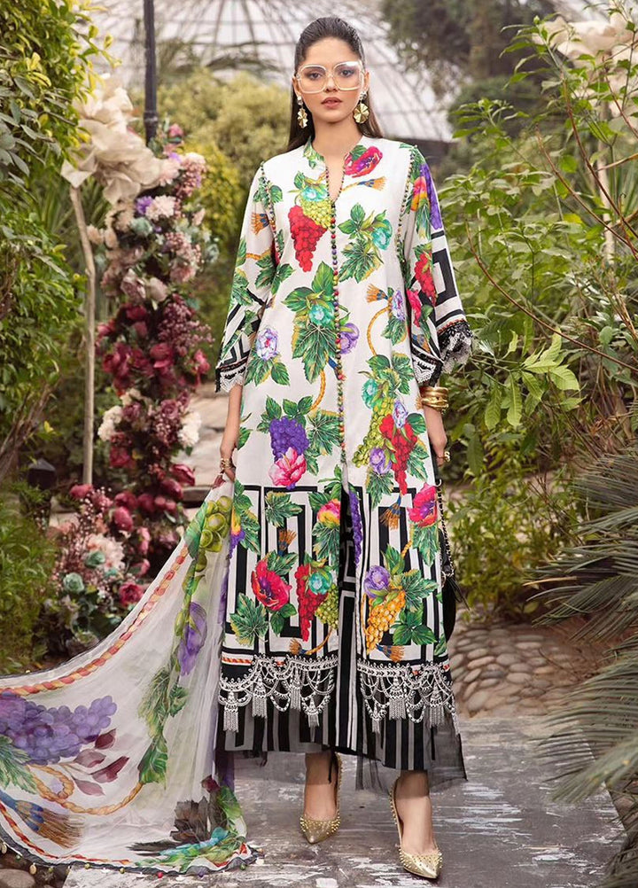 MPrints by Maria B Embroidered Lawn Suits Unstitched 3 Piece MB24P 8A - Summer Collection