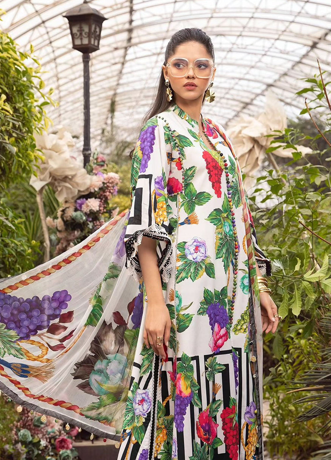 MPrints by Maria B Embroidered Lawn Suits Unstitched 3 Piece MB24P 8A - Summer Collection