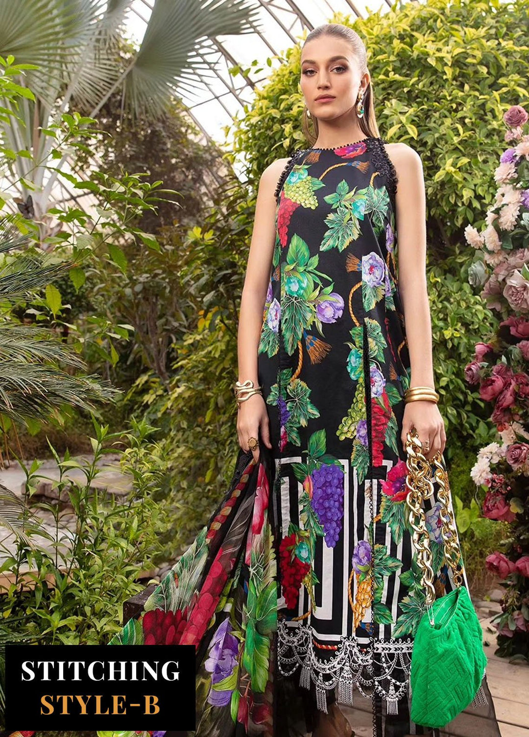 MPrints by Maria B Embroidered Lawn Suits Unstitched 3 Piece MB24P 8B - Summer Collection