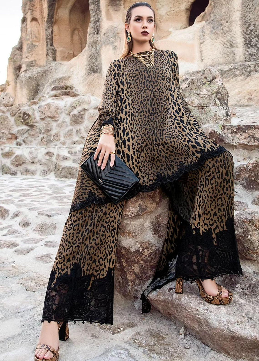 MPrints By Maria B Embroidered Linen Suits Unstitched 3 Piece MB23UW 10A - Winter Collection