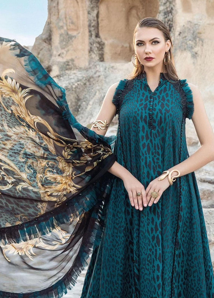 MPrints By Maria B Embroidered Linen Suits Unstitched 3 Piece MB23UW 10B - Winter Collection