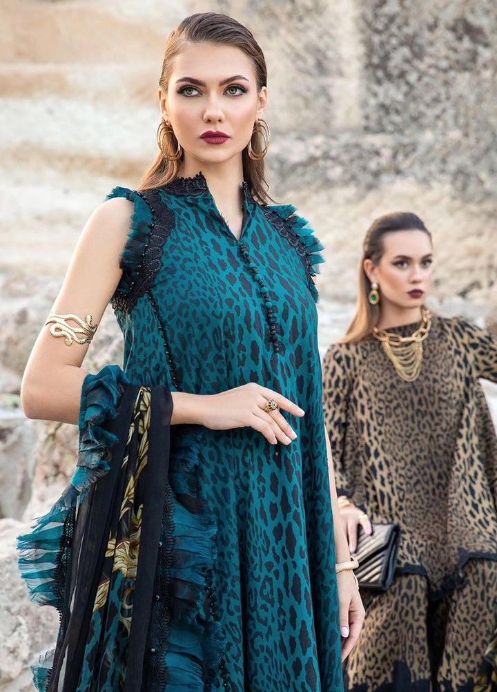 MPrints By Maria B Embroidered Linen Suits Unstitched 3 Piece MB23UW 10B - Winter Collection