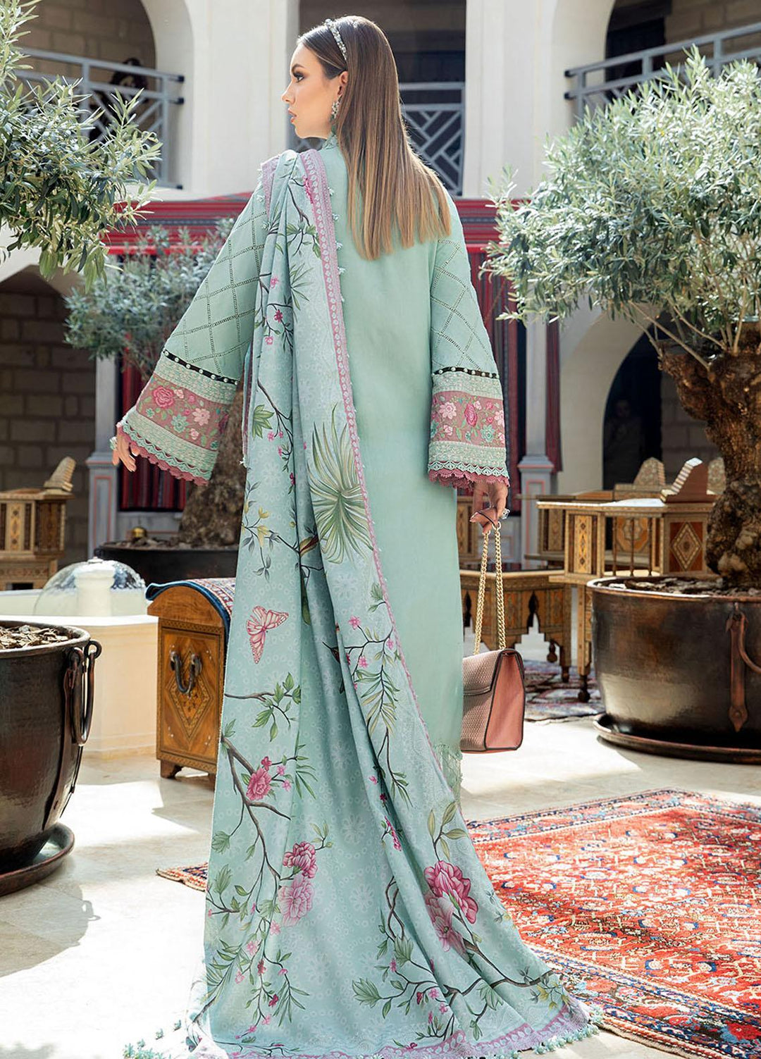 MPrints By Maria B Embroidered Linen Suits Unstitched 3 Piece MB23UW 1A - Winter Collection