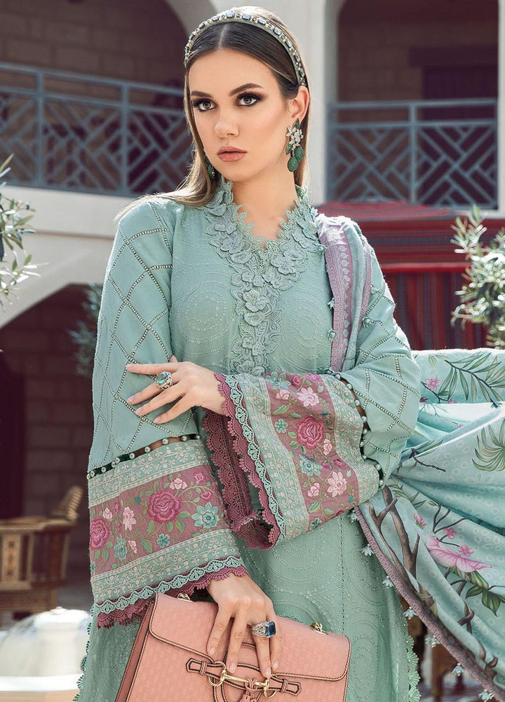 MPrints By Maria B Embroidered Linen Suits Unstitched 3 Piece MB23UW 1A - Winter Collection