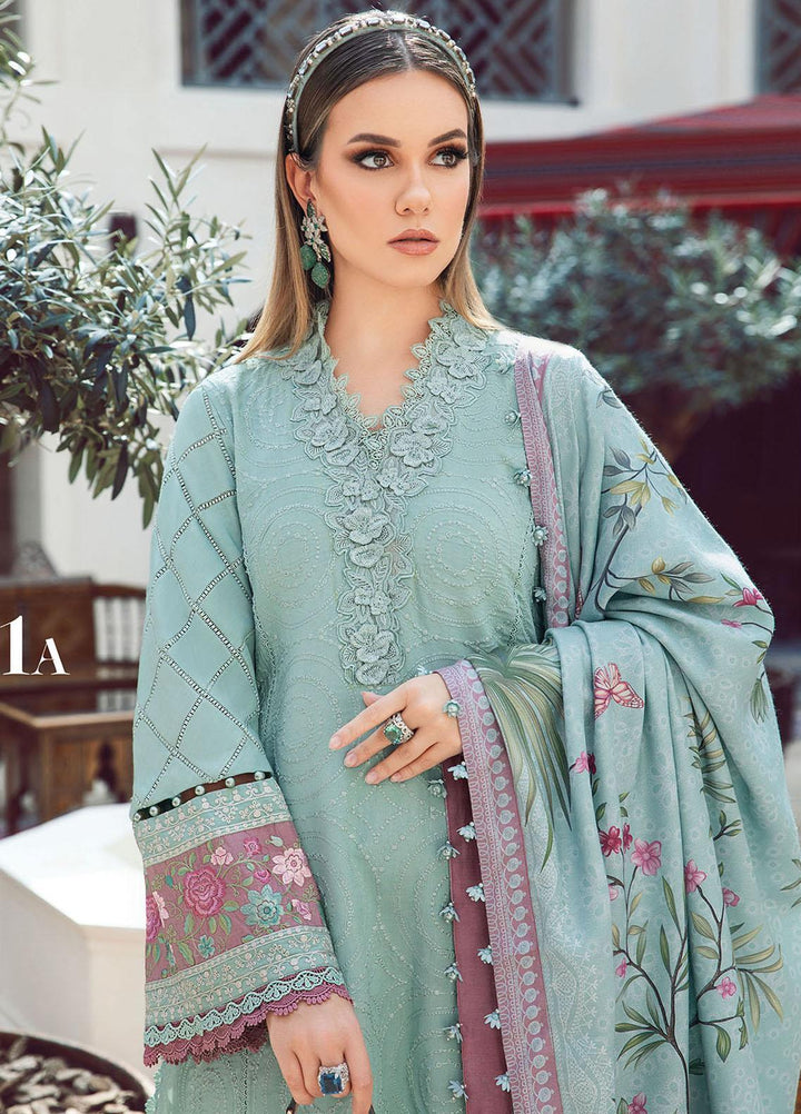 MPrints By Maria B Embroidered Linen Suits Unstitched 3 Piece MB23UW 1A - Winter Collection
