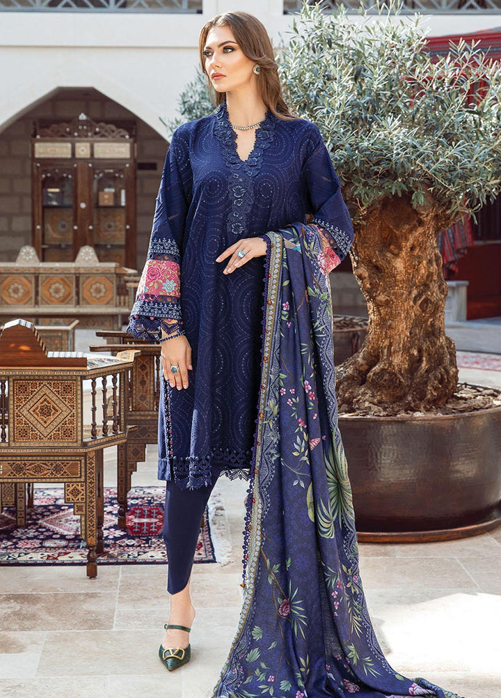MPrints By Maria B Embroidered Linen Suits Unstitched 3 Piece MB23UW 1B - Winter Collection