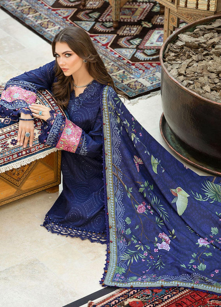 MPrints By Maria B Embroidered Linen Suits Unstitched 3 Piece MB23UW 1B - Winter Collection