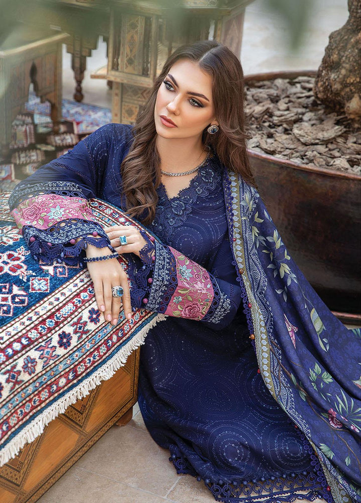 MPrints By Maria B Embroidered Linen Suits Unstitched 3 Piece MB23UW 1B - Winter Collection