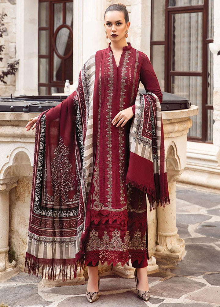 MPrints By Maria B Embroidered Linen Suits Unstitched 3 Piece MB23UW 2A - Winter Collection