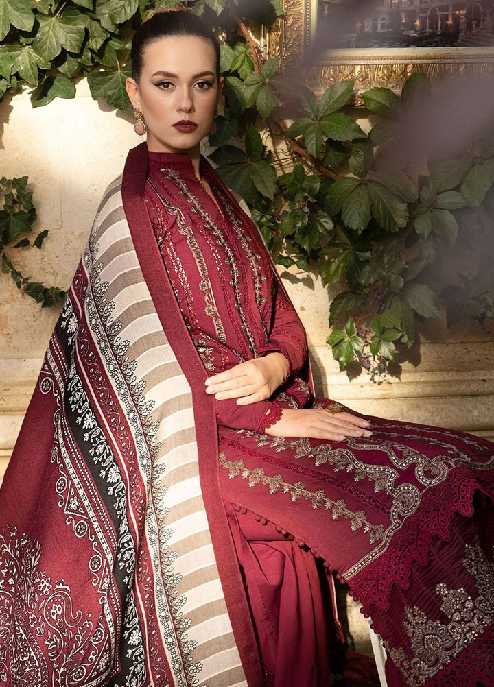 MPrints By Maria B Embroidered Linen Suits Unstitched 3 Piece MB23UW 2A - Winter Collection