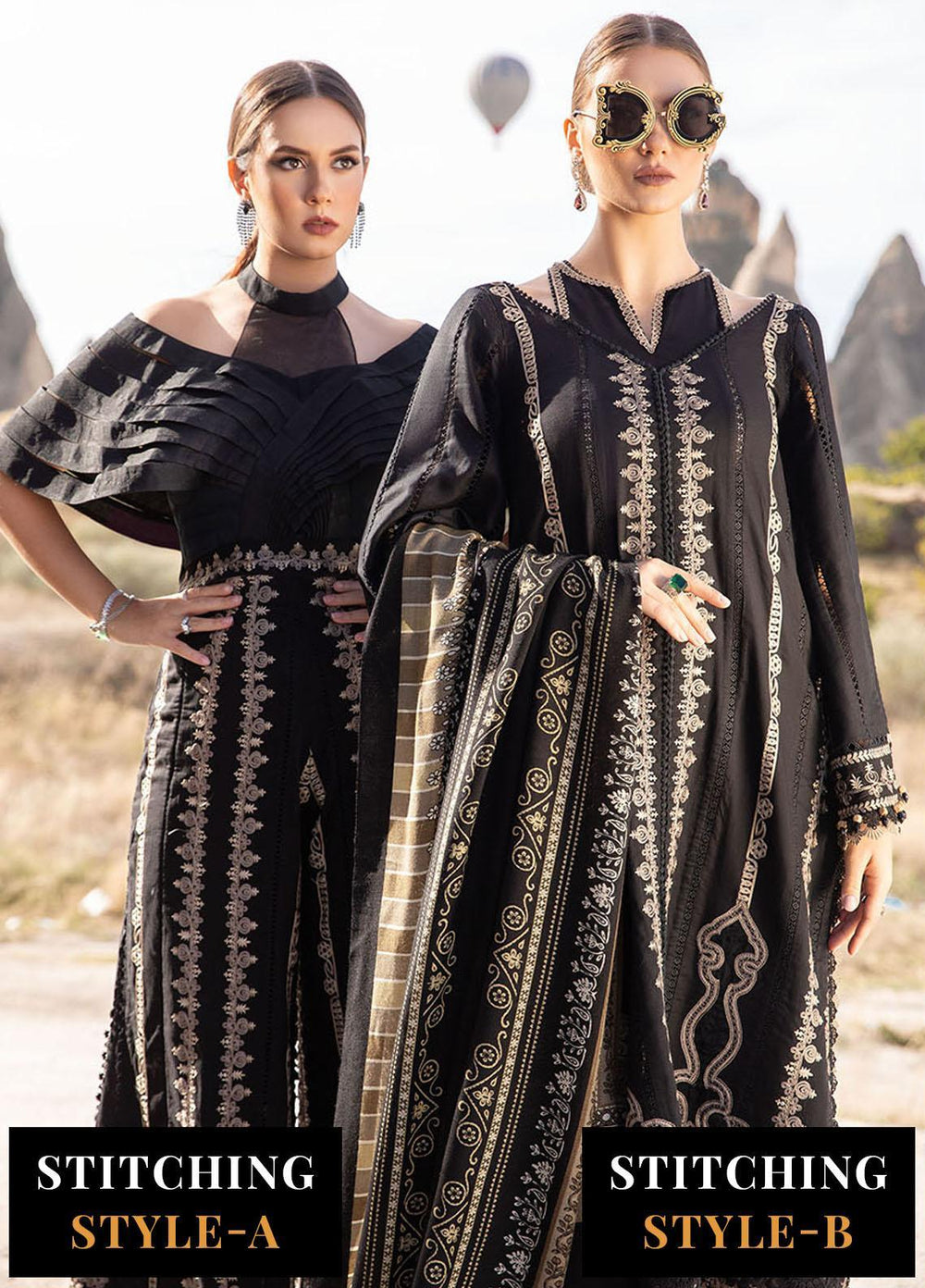 MPrints By Maria B Embroidered Linen Suits Unstitched 3 Piece MB23UW 2B - Winter Collection