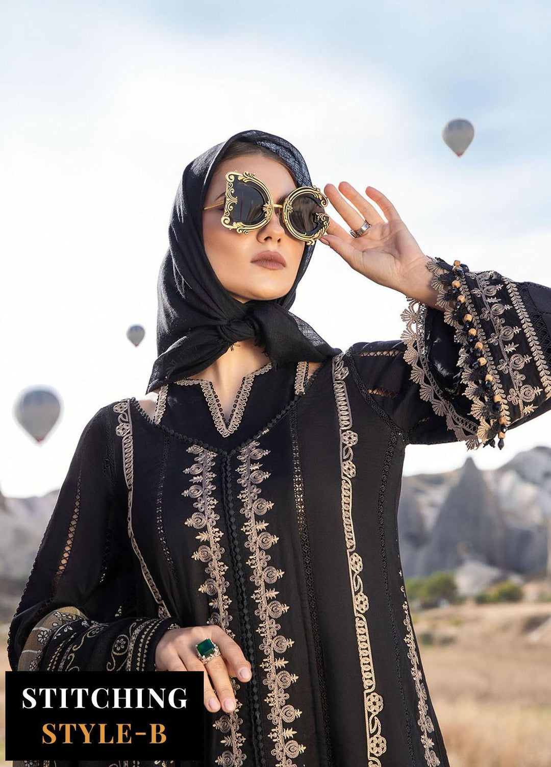 MPrints By Maria B Embroidered Linen Suits Unstitched 3 Piece MB23UW 2B - Winter Collection