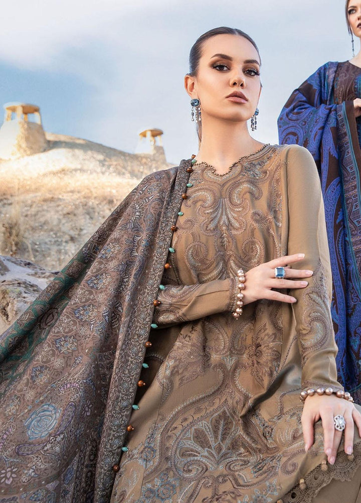 MPrints By Maria B Embroidered Linen Suits Unstitched 3 Piece MB23UW 3A - Winter Collection