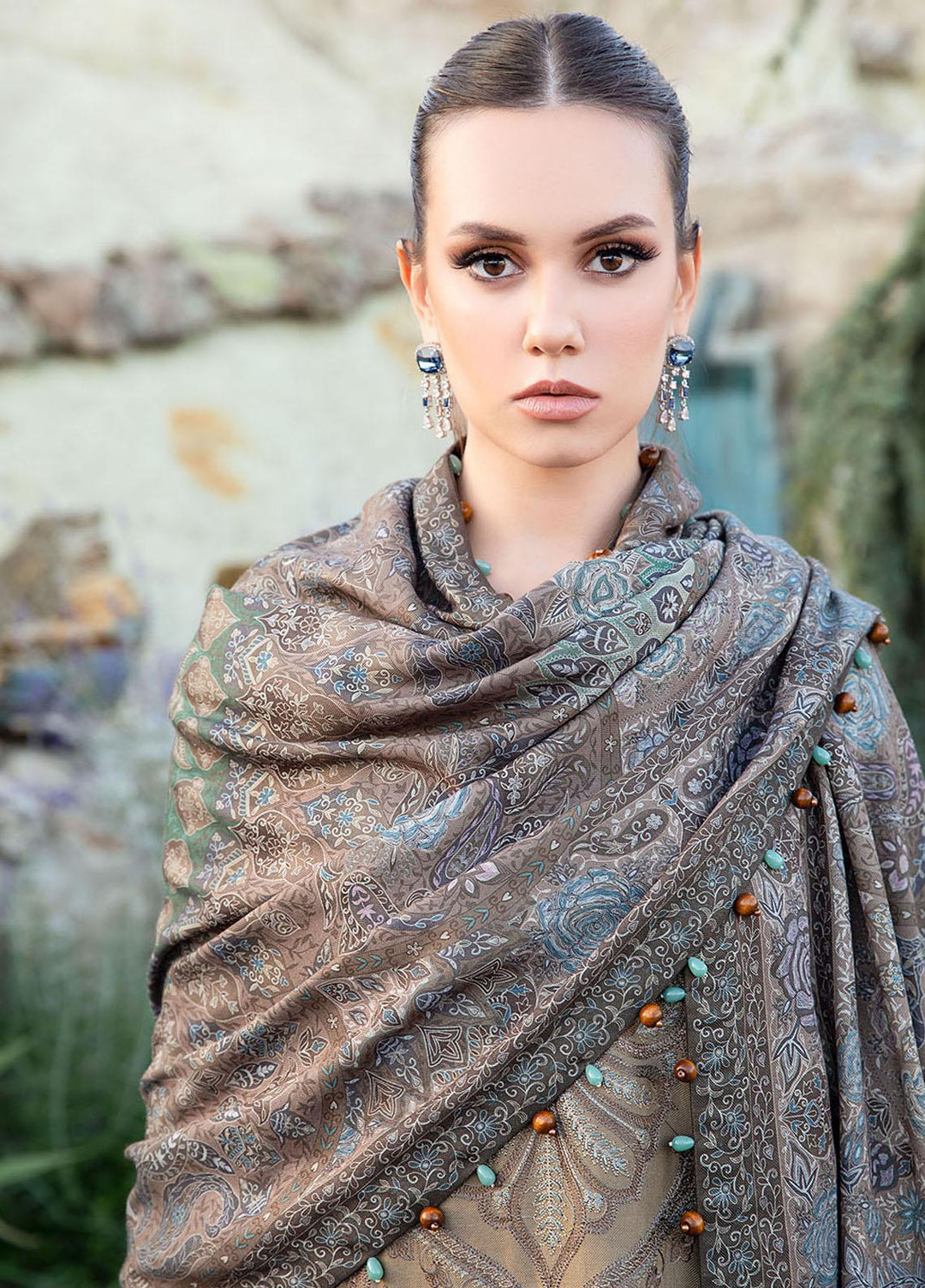 MPrints By Maria B Embroidered Linen Suits Unstitched 3 Piece MB23UW 3A - Winter Collection