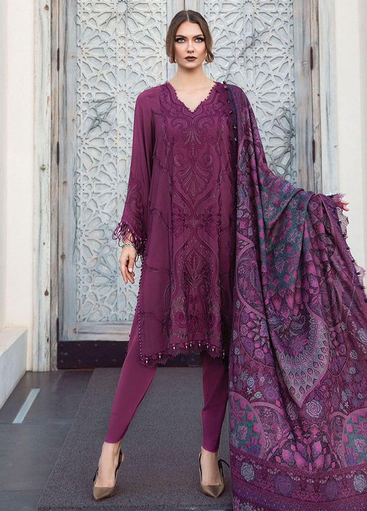 MPrints By Maria B Embroidered Linen Suits Unstitched 3 Piece MB23UW 3B - Winter Collection
