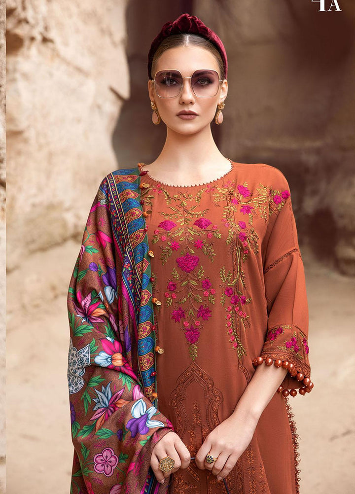 MPrints By Maria B Embroidered Linen Suits Unstitched 3 Piece MB23UW 4A - Winter Collection