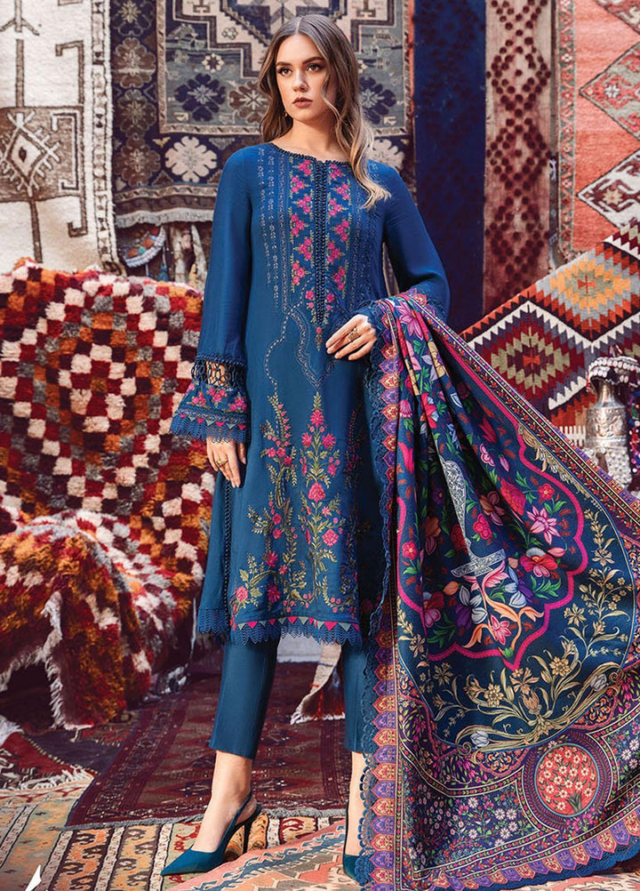 MPrints By Maria B Embroidered Linen Suits Unstitched 3 Piece MB23UW 4B - Winter Collection