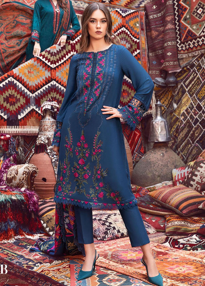 MPrints By Maria B Embroidered Linen Suits Unstitched 3 Piece MB23UW 4B - Winter Collection