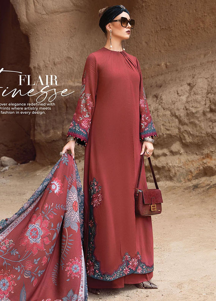 MPrints By Maria B Embroidered Linen Suits Unstitched 3 Piece MB23UW 5A - Winter Collection