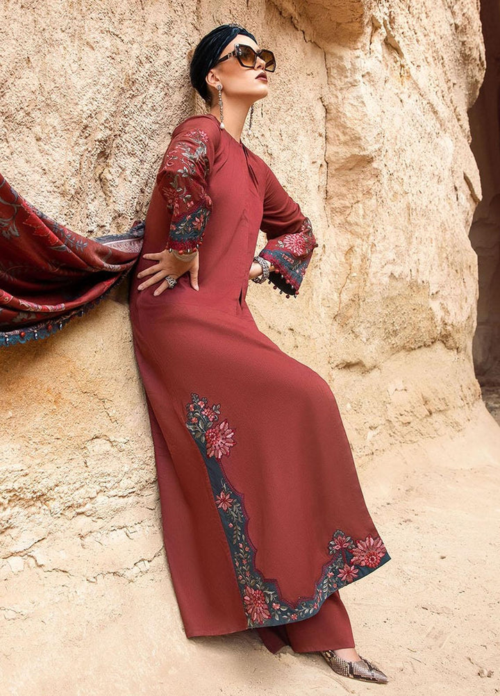 MPrints By Maria B Embroidered Linen Suits Unstitched 3 Piece MB23UW 5A - Winter Collection