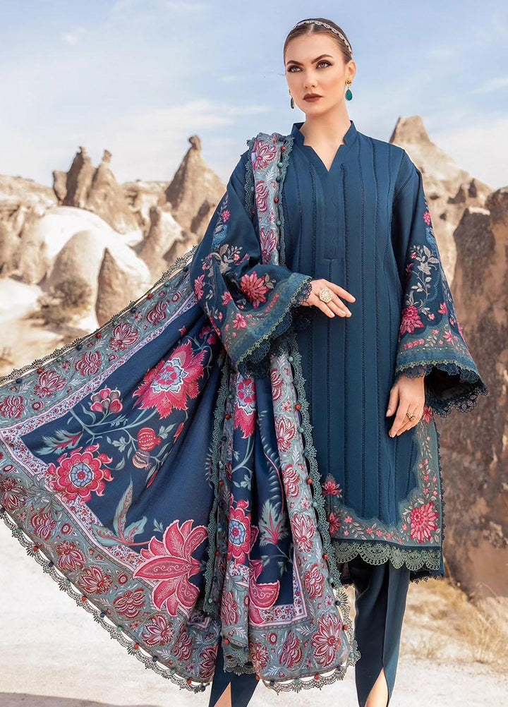 MPrints By Maria B Embroidered Linen Suits Unstitched 3 Piece MB23UW 5B - Winter Collection