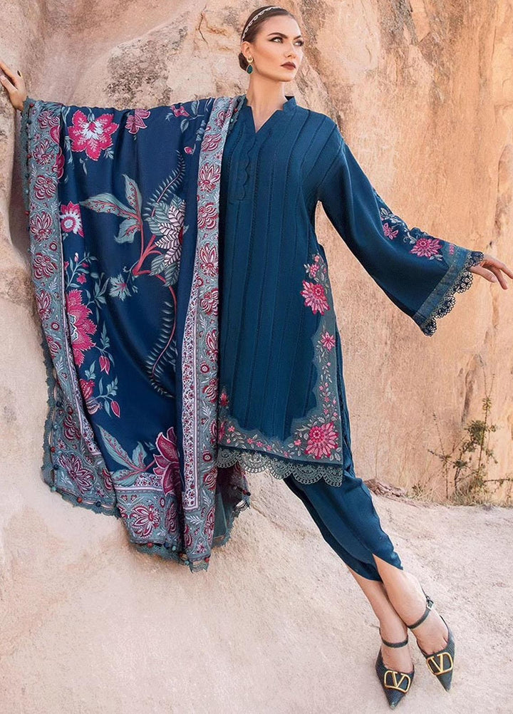 MPrints By Maria B Embroidered Linen Suits Unstitched 3 Piece MB23UW 5B - Winter Collection
