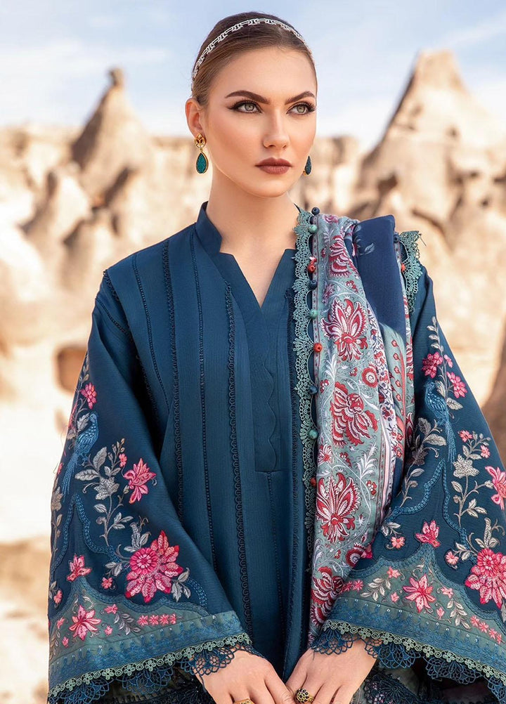 MPrints By Maria B Embroidered Linen Suits Unstitched 3 Piece MB23UW 5B - Winter Collection