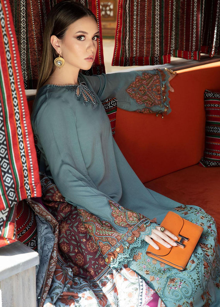 MPrints By Maria B Embroidered Linen Suits Unstitched 3 Piece MB23UW 6A - Winter Collection